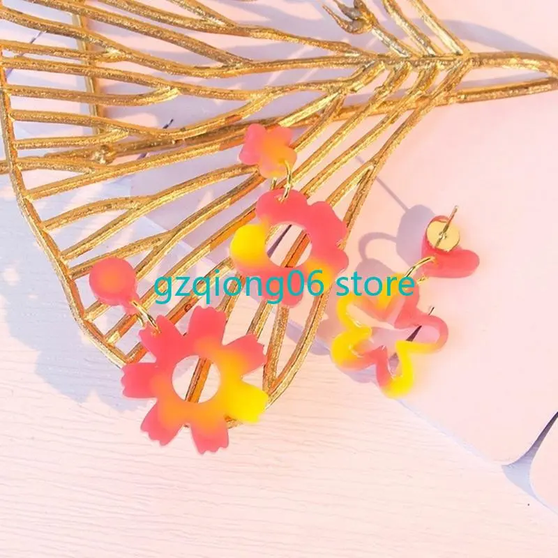 K3NF Flexible Silicone Mold Easter Earrings Mould Tools/Flower Shaped Ear Pendant Mold for Craft Lovers Jewelry Supplies