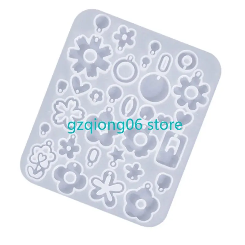 K3NF Flexible Silicone Mold Easter Earrings Mould Tools/Flower Shaped Ear Pendant Mold for Craft Lovers Jewelry Supplies