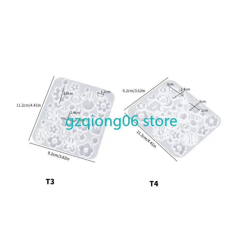 K3NF Flexible Silicone Mold Easter Earrings Mould Tools/Flower Shaped Ear Pendant Mold for Craft Lovers Jewelry Supplies