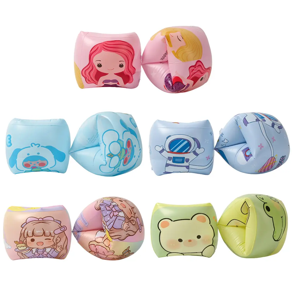 Cute Arm Floaties Inflatable Pool Floats Arm Bands PVC Swimming Arm Float Rings Safe for Kids Toddlers and Adults