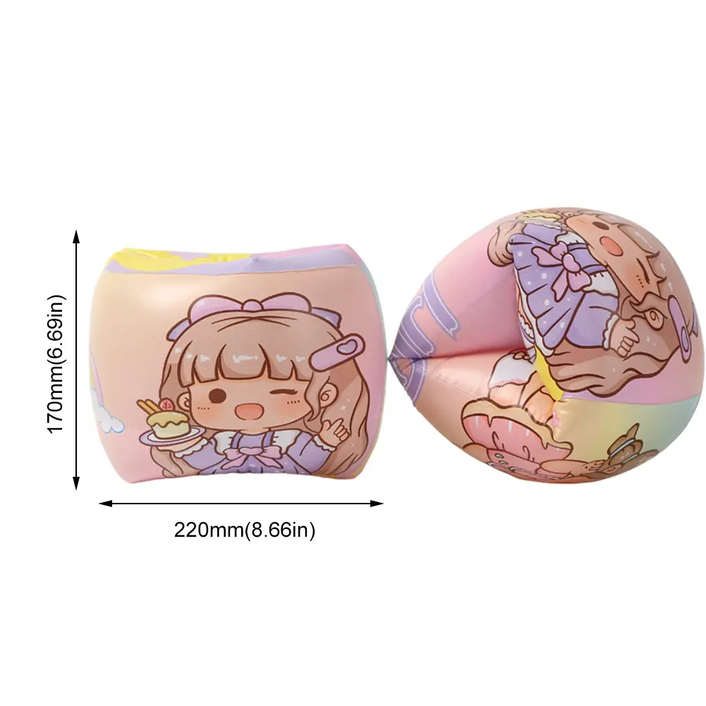Cute Arm Floaties Inflatable Pool Floats Arm Bands PVC Swimming Arm Float Rings Safe for Kids Toddlers and Adults