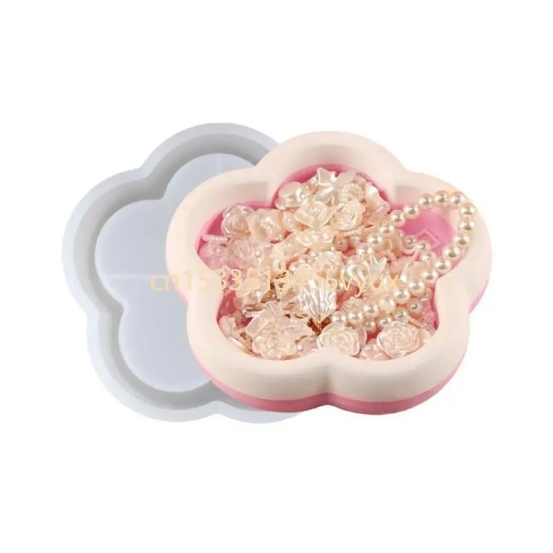 X5QD Trays Mold Silicone Molds DIY Cloud/Plum Blossom Dish Decoration Casting Moulds