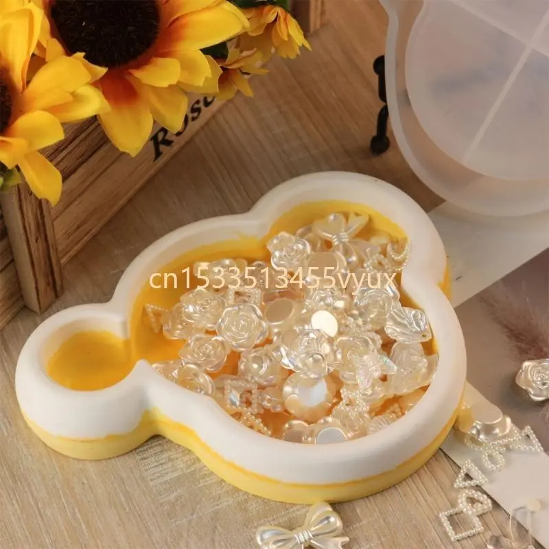 X5QD Trays Mold Silicone Molds DIY Cloud/Plum Blossom Dish Decoration Casting Moulds