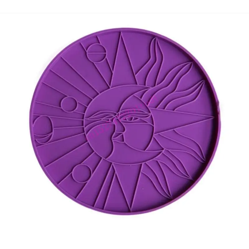 M76B and for Sun Resin Mold Line Art Decorative Plate Resin Mold for Sun with Star Face Tea Mat Silicon