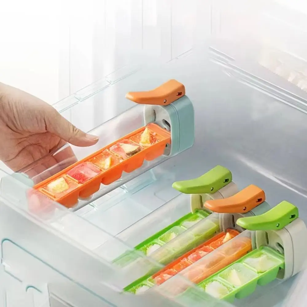 Convenient One-handed Press Ice Cube Tray 6 Compartment Easy Push Ice Tray Molds Plastics Easy Removal Ice Lattice Whiskey