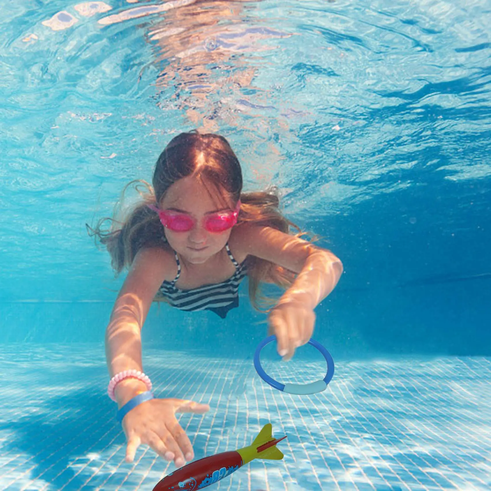 AZ-Diving Toys Underwater Sinking Swimming Pool Toy, Diving Rings & Sticks, Torpedoes, Water Grass, Dive Training Gift For Kids