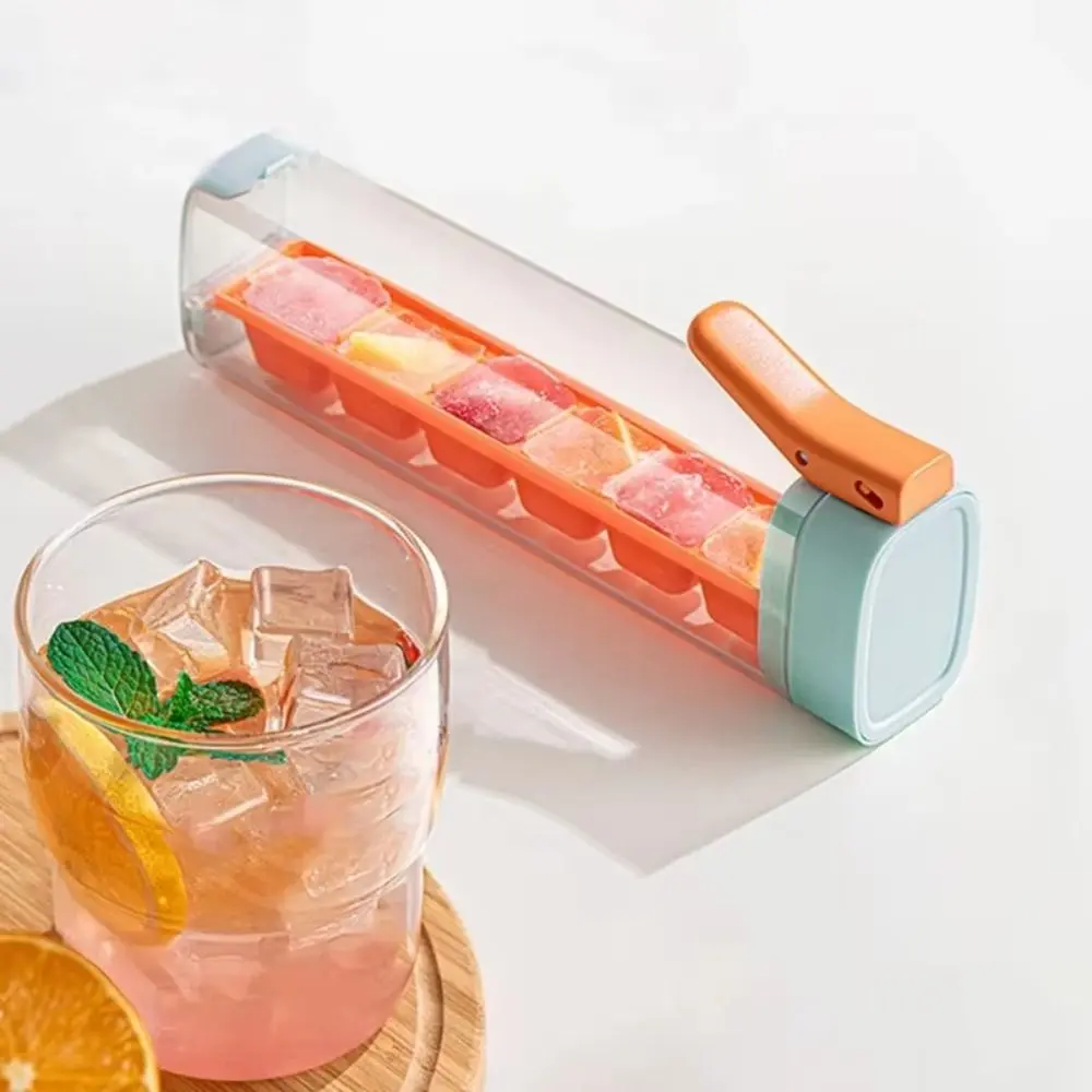 Convenient One-handed Press Ice Cube Tray 6 Compartment Easy Push Ice Tray Molds Plastics Easy Removal Ice Lattice Whiskey
