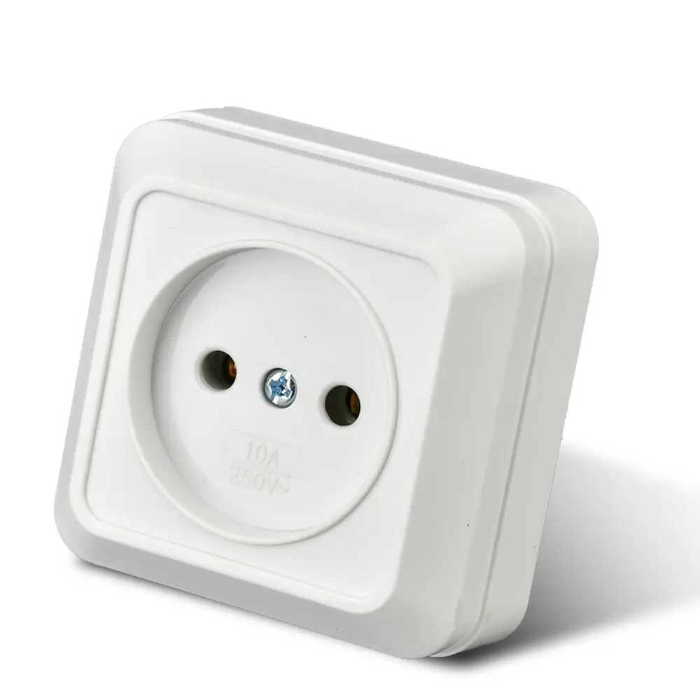 new White Wall Mount EU Switch Classic Flame Retardant Plastic Panel 2 Gang 1 Way Wall Switch 16A AC Electric Home Accessories
