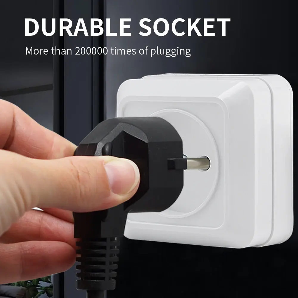 new White Wall Mount EU Switch Classic Flame Retardant Plastic Panel 2 Gang 1 Way Wall Switch 16A AC Electric Home Accessories