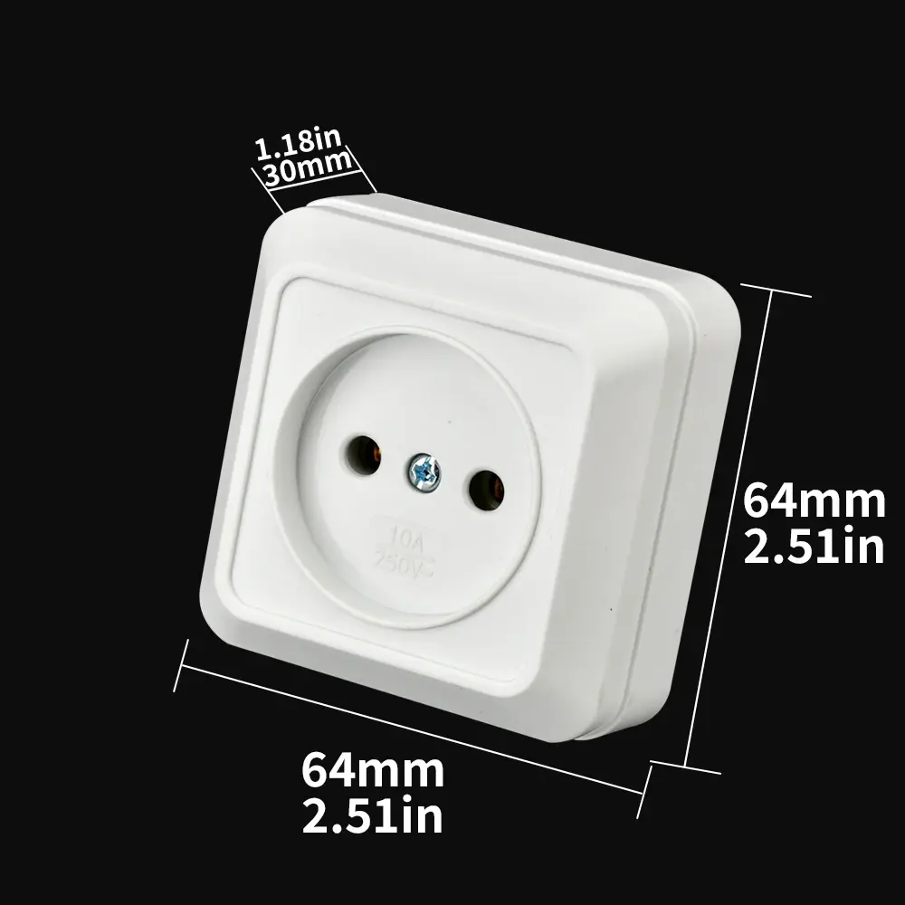 new White Wall Mount EU Switch Classic Flame Retardant Plastic Panel 2 Gang 1 Way Wall Switch 16A AC Electric Home Accessories