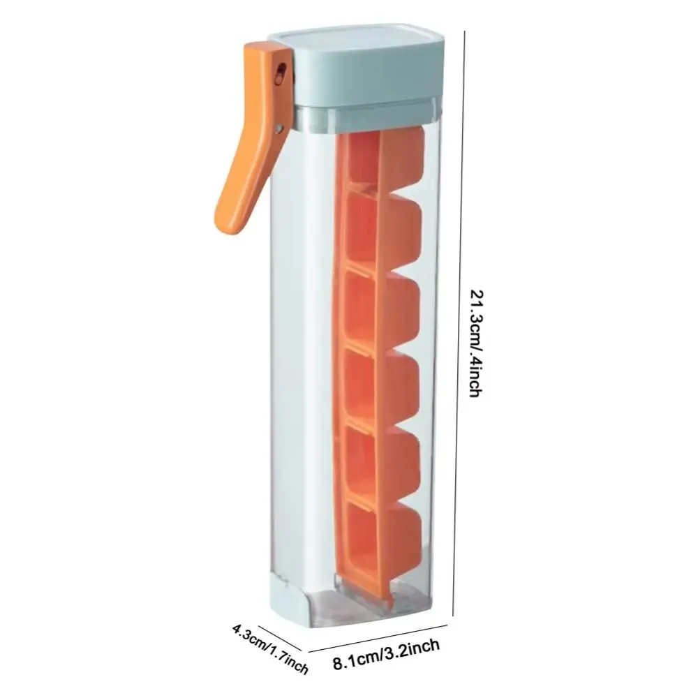 Convenient One-handed Press Ice Cube Tray 6 Compartment Easy Push Ice Tray Molds Plastics Easy Removal Ice Lattice Whiskey
