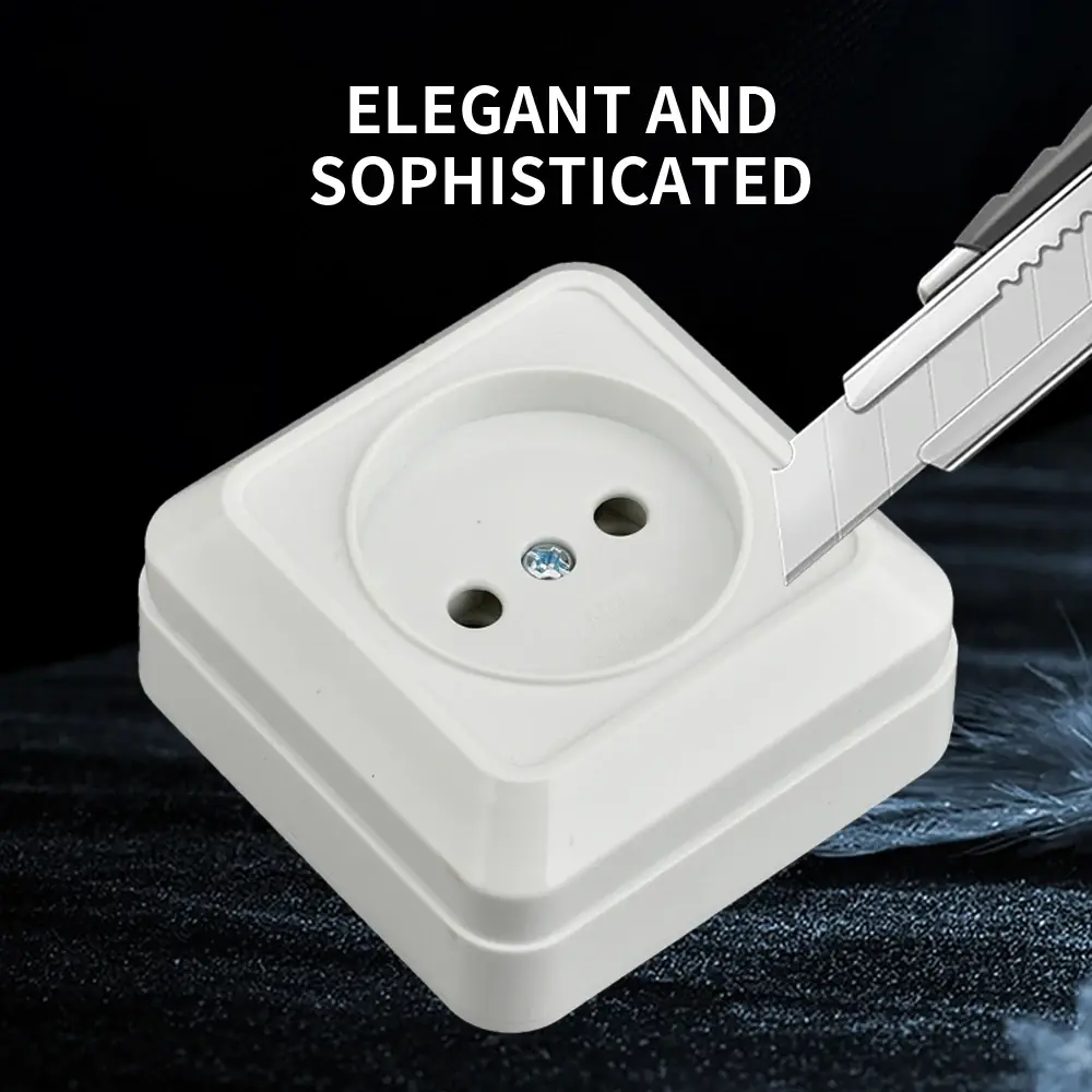new White Wall Mount EU Switch Classic Flame Retardant Plastic Panel 2 Gang 1 Way Wall Switch 16A AC Electric Home Accessories