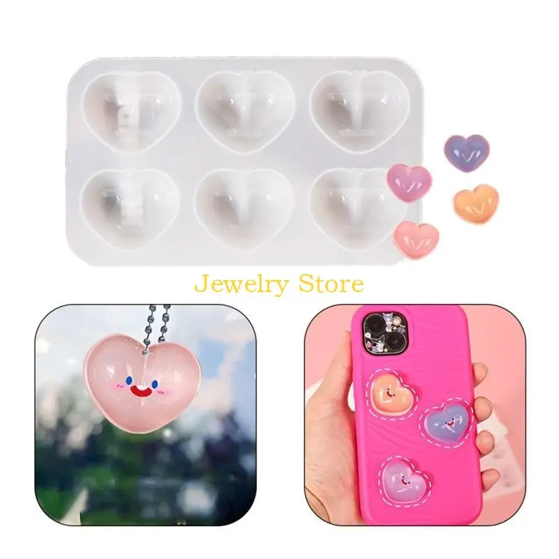 F2TD Shiny Glossy Love Butt Ornaments Silicone Epoxy Resin Mold DIY Keychain Pendant Jewelry for Valentine Gift Craft