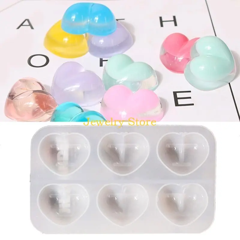 F2TD Shiny Glossy Love Butt Ornaments Silicone Epoxy Resin Mold DIY Keychain Pendant Jewelry for Valentine Gift Craft