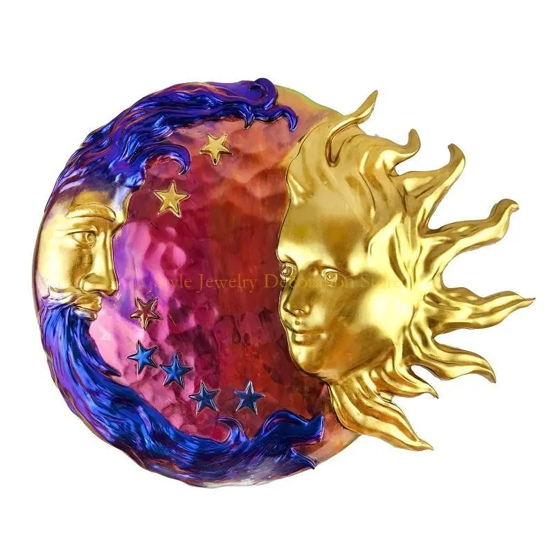 D46E for Sun Moon Face Shaped Epoxy Casting Mold Art Craft Making DIY Decoration for