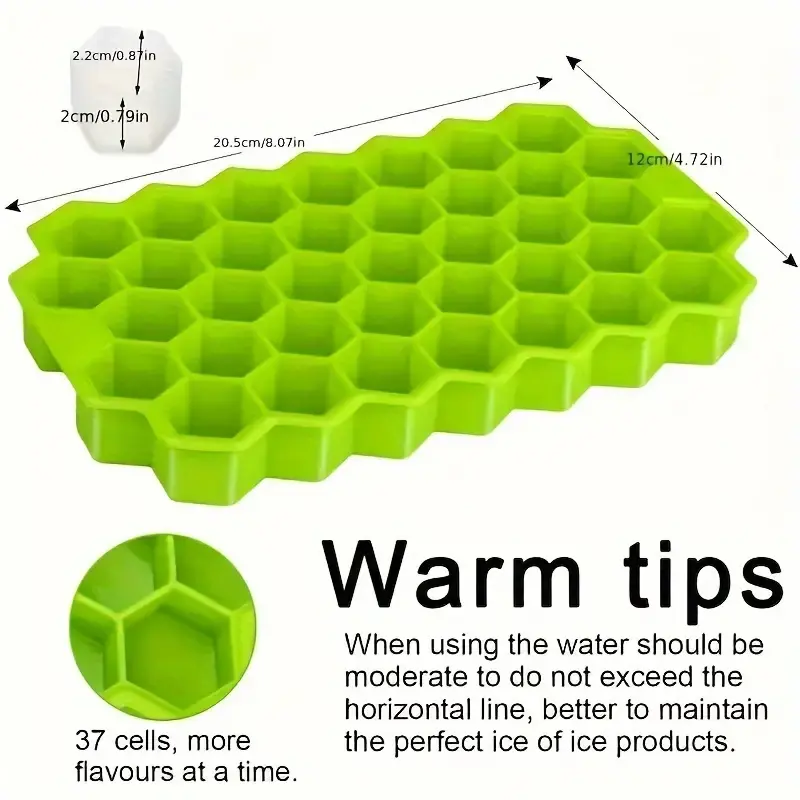 37 Lattice Trays Silicone Ice Mold Reusable Honeycomb Ice Cube Maker Food Grade Ice Maker with Lids Popsicle Mould DIY Ice Mold