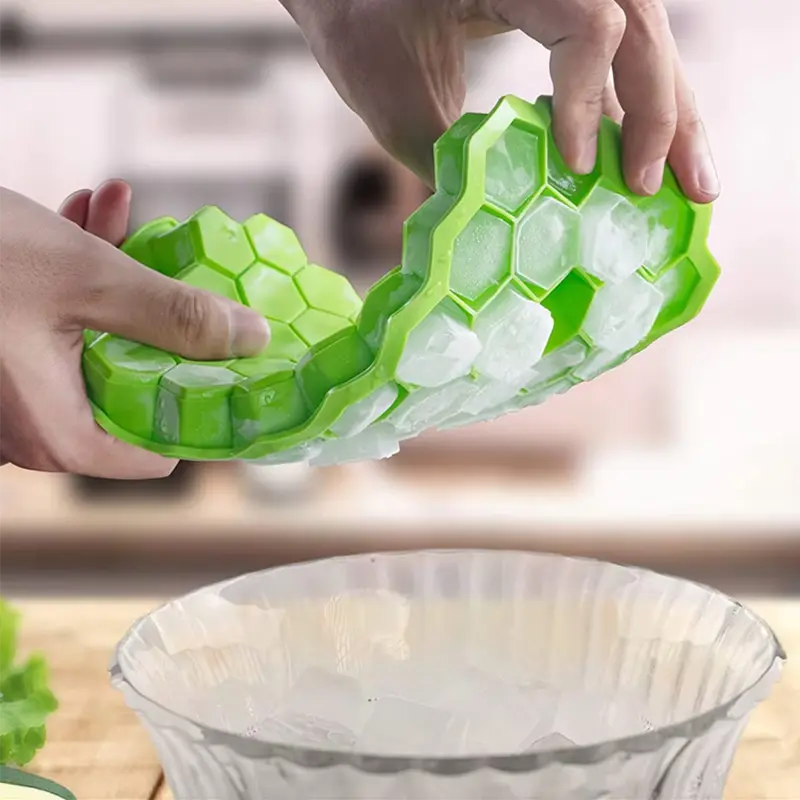 37 Lattice Trays Silicone Ice Mold Reusable Honeycomb Ice Cube Maker Food Grade Ice Maker with Lids Popsicle Mould DIY Ice Mold