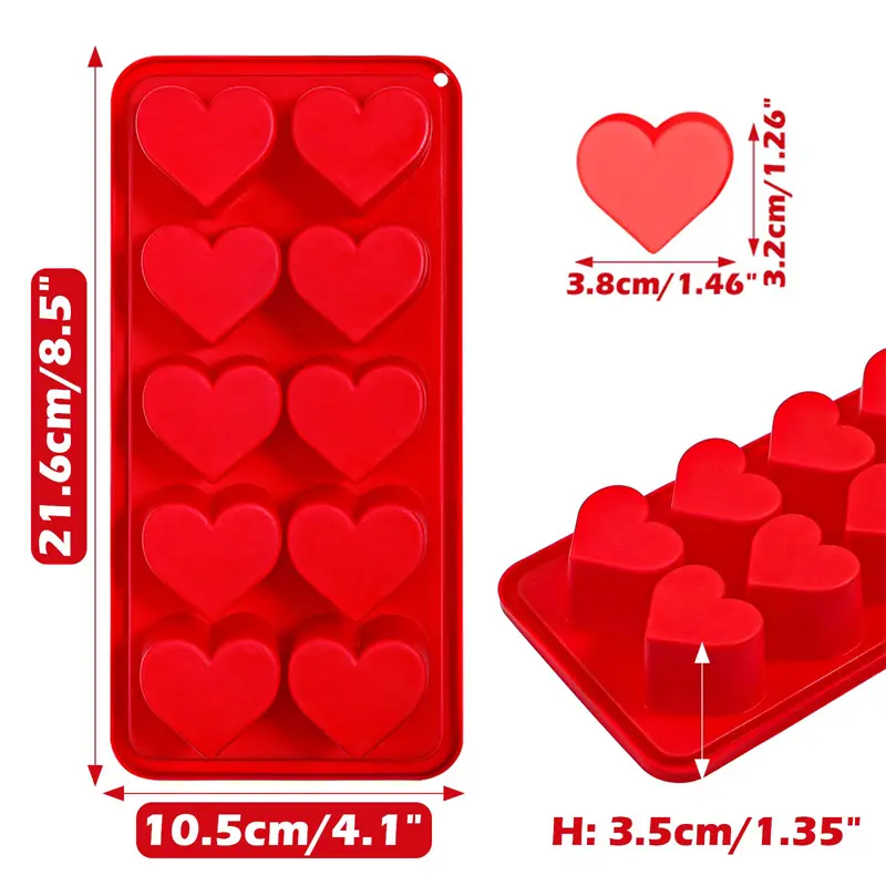 Ice Cube Mold with Lids Heart Shaped Silicone Chocolate Mold Multifunctional DIY Pudding Candy Mold Whiskey Kitchen Accessaries