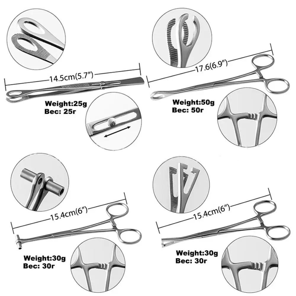 Tools Open Round Forceps Open Triangle Forceps Body Jewelry Tool Disposable Professional Tool Stainless Steel Piercing Clamp
