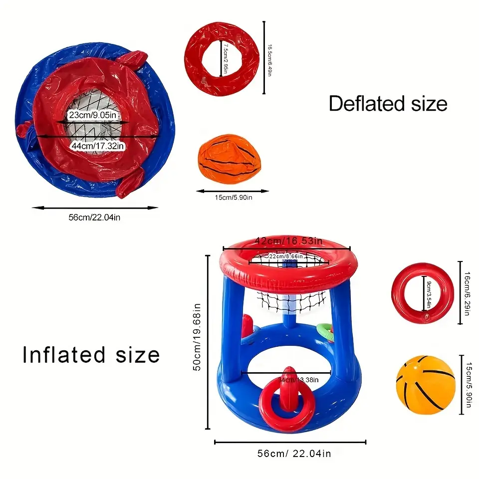 Convenient-to-use inflatable basketball hoop set for pool parties – durable PVC material