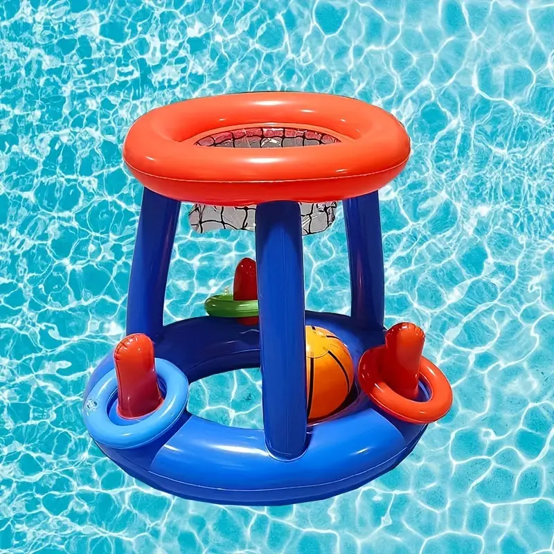 Convenient-to-use inflatable basketball hoop set for pool parties – durable PVC material