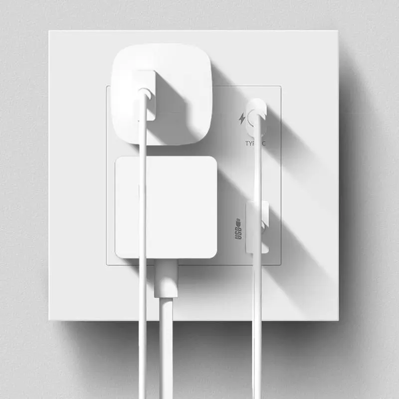 Universal  Wall Power Socket 220V Type C with USB, 10-pin Quick Charge 18W USB Wall Dual Outlet, Smart Charging Socket