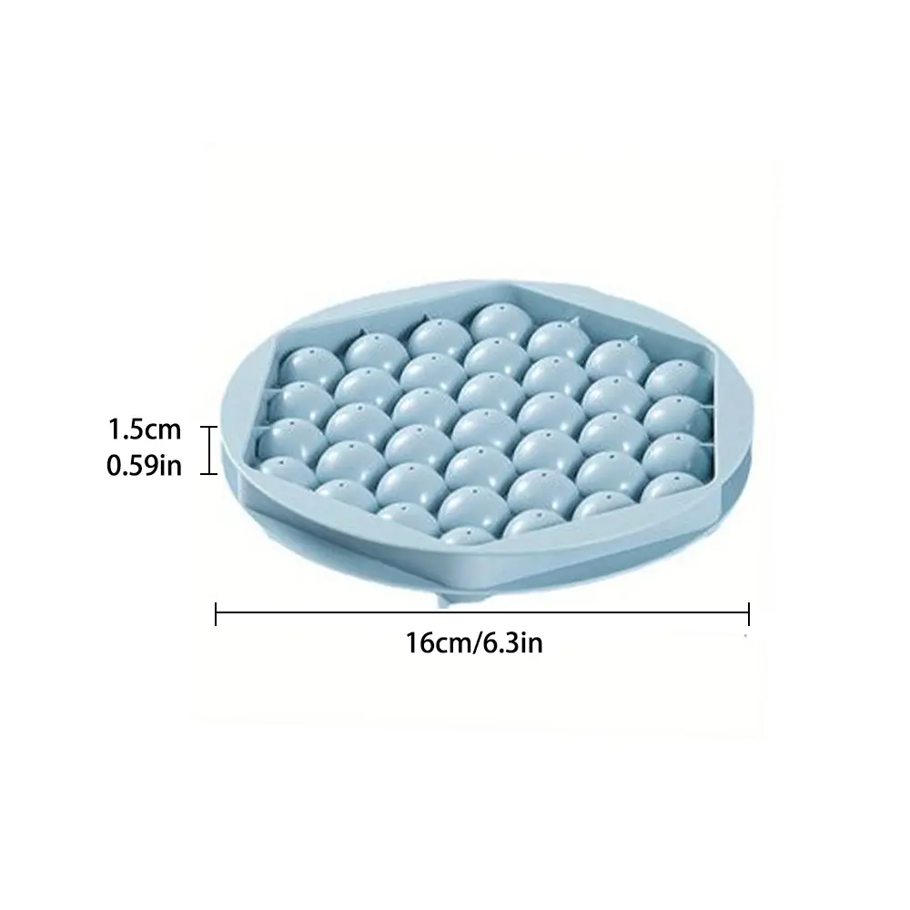 4pcs 37-Grid Round Ice Cube with Lid,Ice Molds for Beverages,Non-Stick,Quick Release,Durable & Easy Clean,for Chilled Drinks