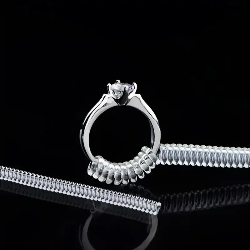 12pcs/Set Ring Size Reducer Tools Spiral Spring Based Rings Adjust Invisible Transparent Tightener Resizing Tool Jewelry Guard