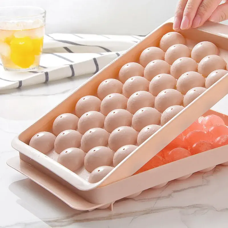 33 Ice Boll Hockey PP Mold Frozen Whiskey Ball Popsicle Ice Cube Tray Box Lollipop Making Gifts Kitchen Tools Accessories