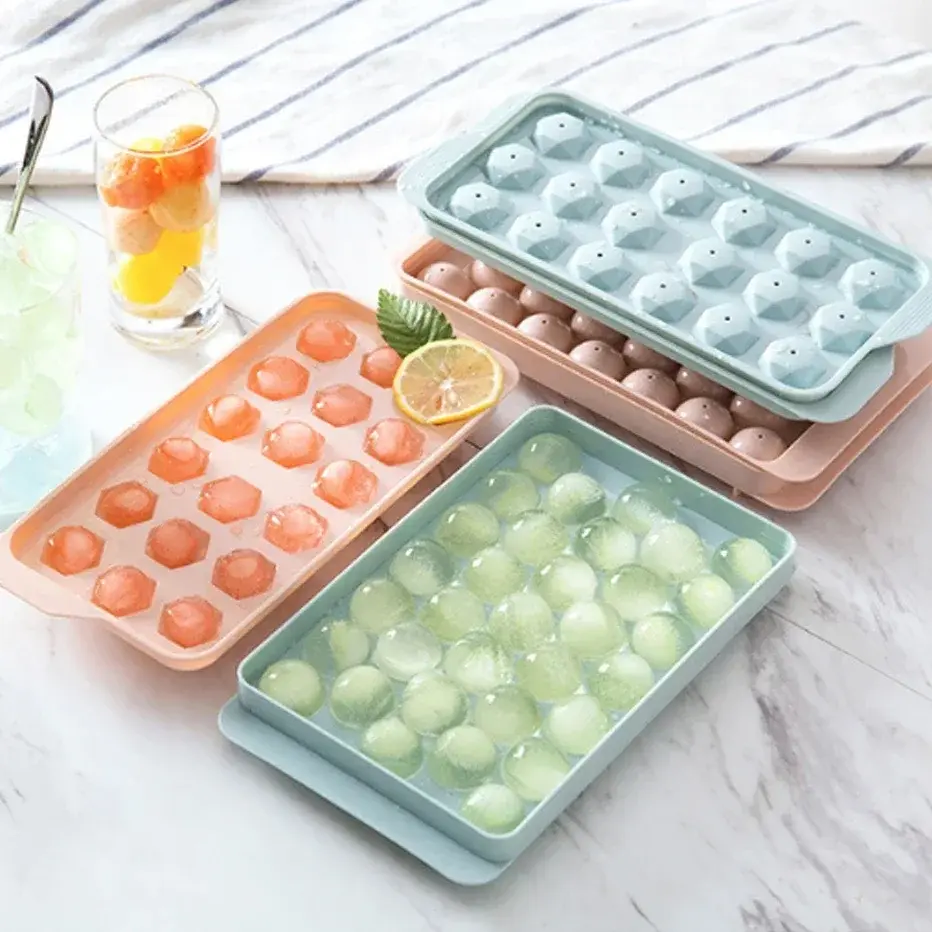 33 Ice Boll Hockey PP Mold Frozen Whiskey Ball Popsicle Ice Cube Tray Box Lollipop Making Gifts Kitchen Tools Accessories