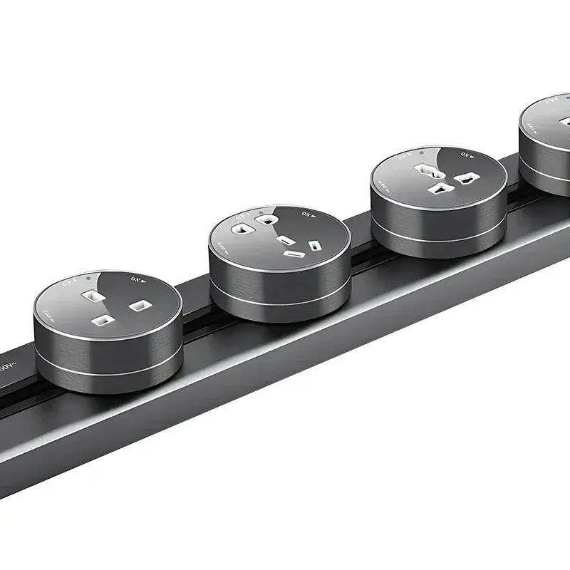 Embedded Movable Track Socket US/UK/EU/AU Standard 110V-220V Adapter Hidden Movable Guide Slide Rail Wall Highquality Socket