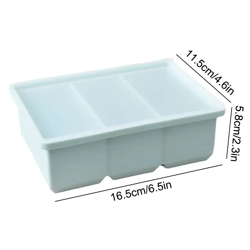Giant Storage For Food Meal Sauce With Lid Silicone Freezer Trays Extra Large Soup Ice 3 Cubes Tray Food Freezing Molds