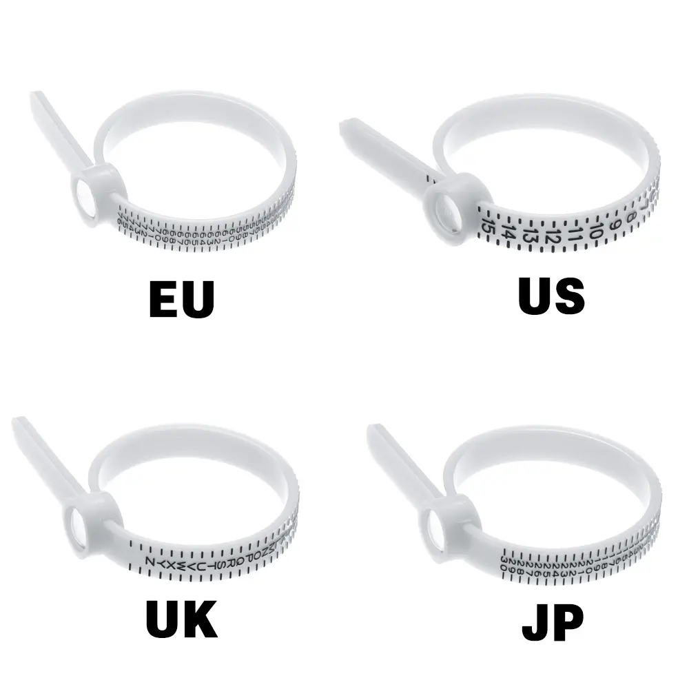 Ring Sizer Measure With Magnifier Finger Gauge Genuine Tester Finger Coil Ring Sizing Tool UK/US/EU/JP Size Measure Ring Sizer