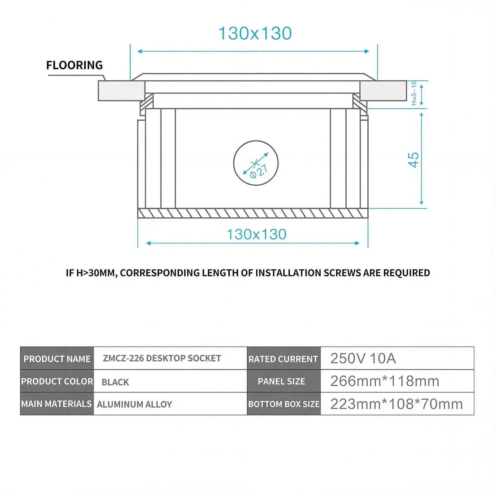 Multifunctional Embedded Pop-Up Socket Slow-Rising Aluminum Alloy Power Outlet for Office Meeting Room UN/EU/US/USB/HDMI/RJ45