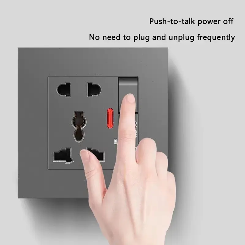 Universal 20W Type-C Plug Quick Charging 5-pin Wall Socket 220V,Plastic Electrical Wall Power Outlet With DC 5V 3A USB C Charger
