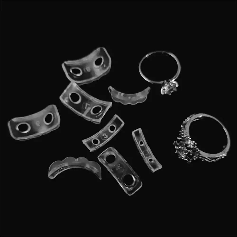 8Pcs Silicone Ring Size Cushion Ring Resizer Invisible Clear Ring Size Jewelry Guard Spacer Tool Fixed Tightener for Loose Rings
