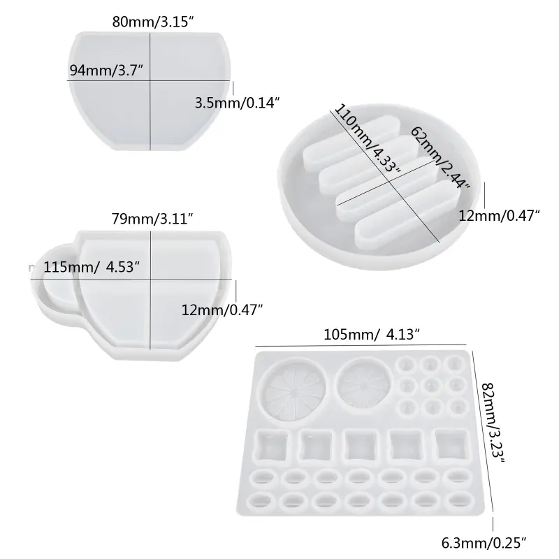 Diy Crystal Resin Drop Glue Quicksand Cup Coffee Coaster Summer Lemon Coaster Mirror Silicone Mold Storage Rack Mold