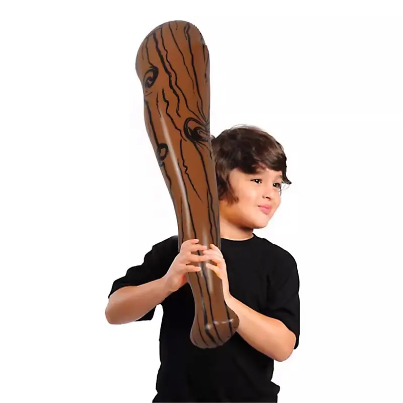 Simulated Wooden Inflatable Stick Thickened PVC Stage Performance Prop Inflatable Stick Wild Man Hammering Expelling Monster