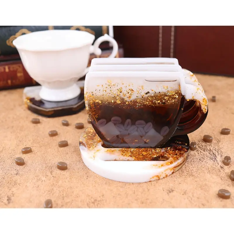 Diy Crystal Resin Drop Glue Quicksand Cup Coffee Coaster Summer Lemon Coaster Mirror Silicone Mold Storage Rack Mold