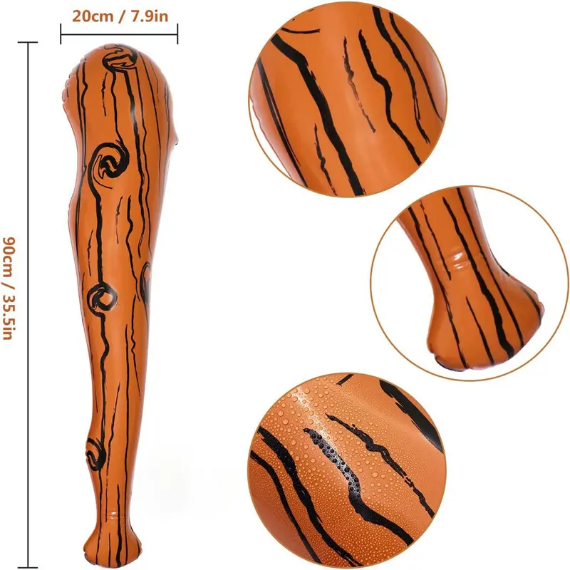 Simulated Wooden Inflatable Stick Thickened PVC Stage Performance Prop Inflatable Stick Wild Man Hammering Expelling Monster