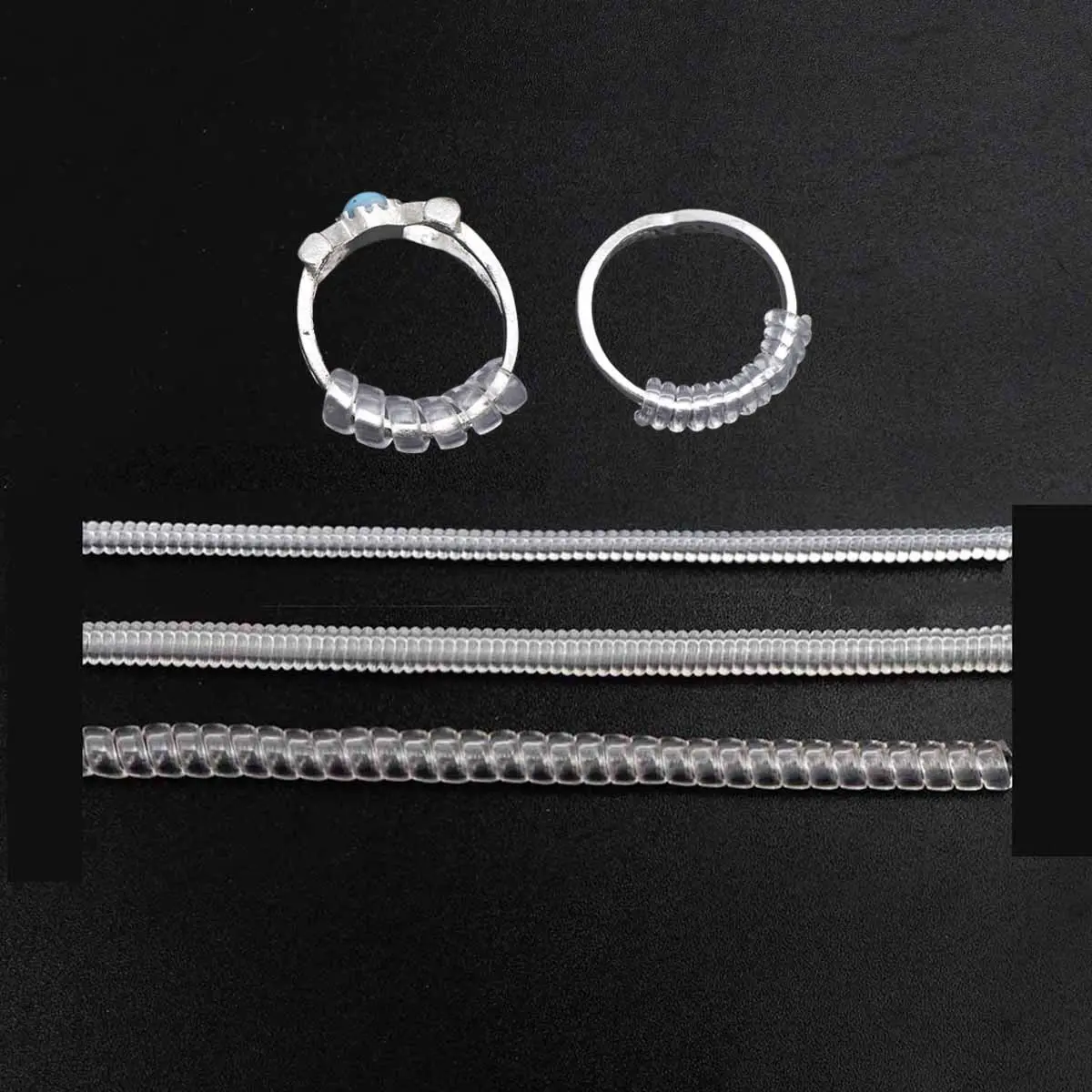 Spiral Based Ring Size Adjuster Transparent Ring Fixed Reducer Anti Lost Tightener Finger Ring Size Resizer Jewelry Guard