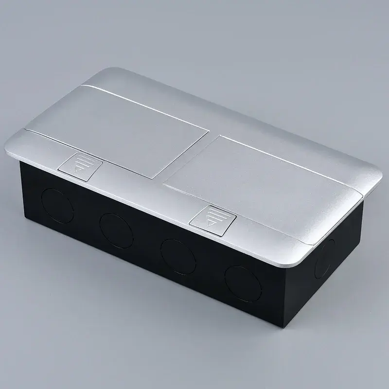 120mmx220mm Double-Row Embedded Slow Pop-Up Floor Outlets EU/US/UN/UK/RU/FR/Brazil Plug For Meeting Room Office Outlets
