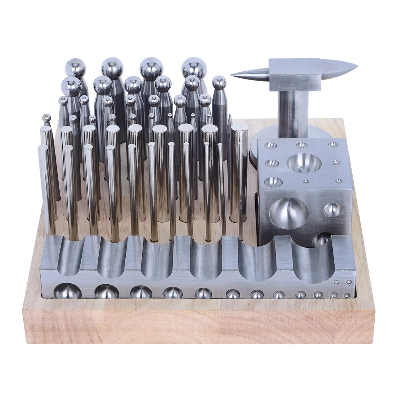 Tooltos 50pcs Multi-Purpose Metal Forming Dapping Set For Jewelry Making