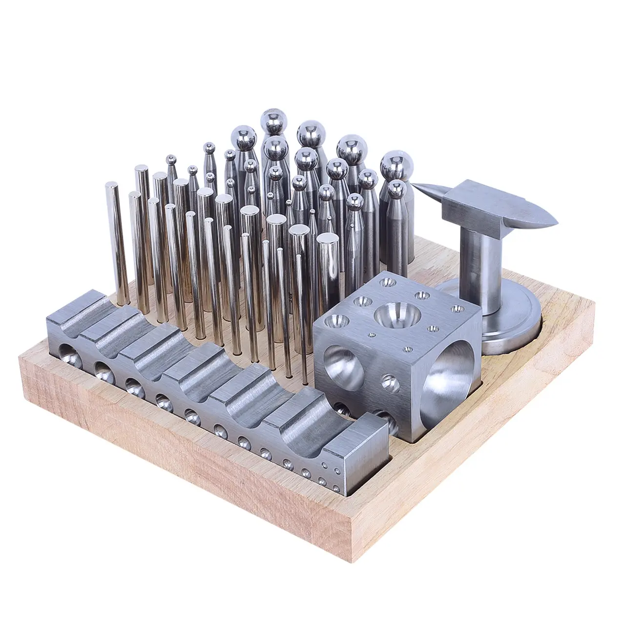 Tooltos 50pcs Multi-Purpose Metal Forming Dapping Set For Jewelry Making