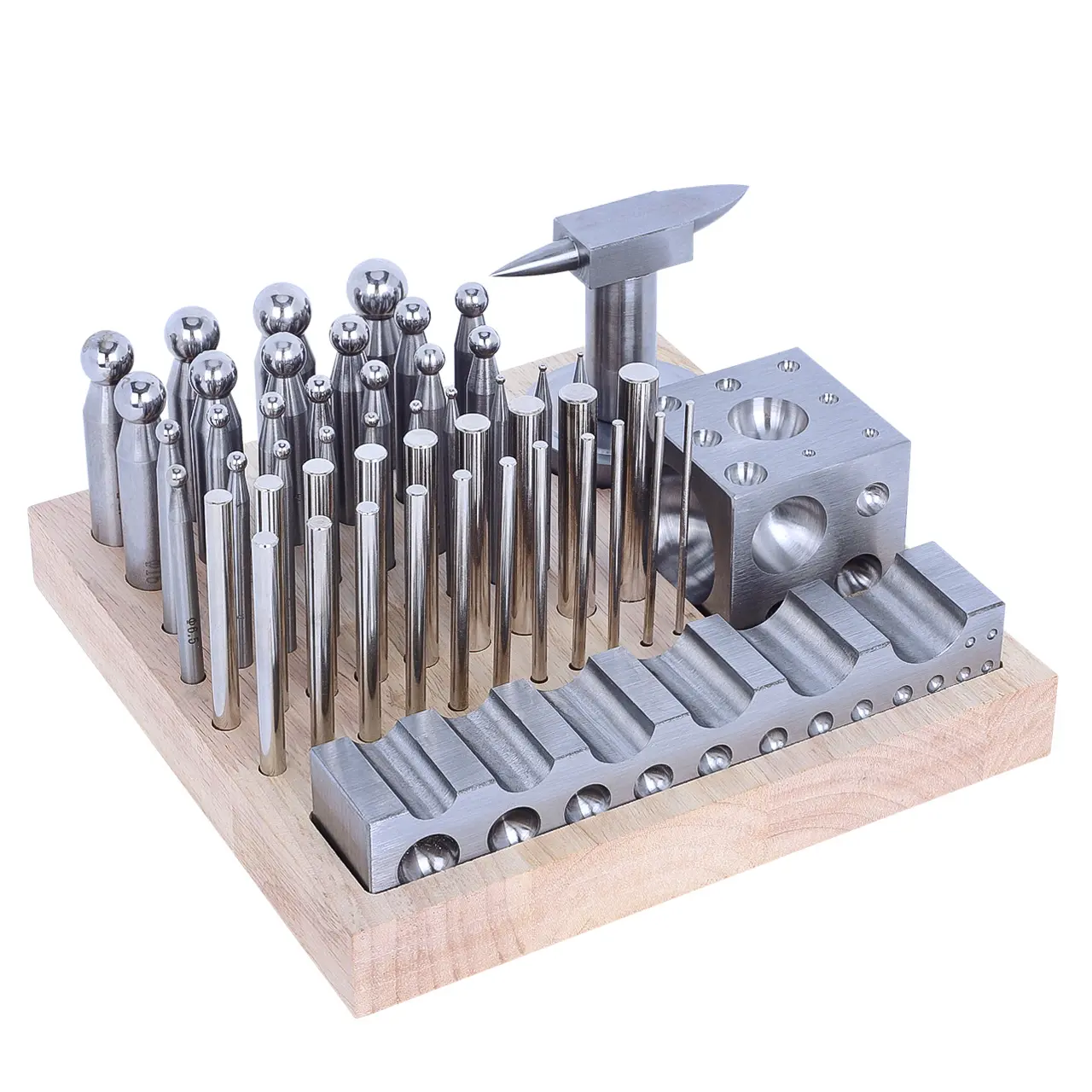 Tooltos 50pcs Multi-Purpose Metal Forming Dapping Set For Jewelry Making