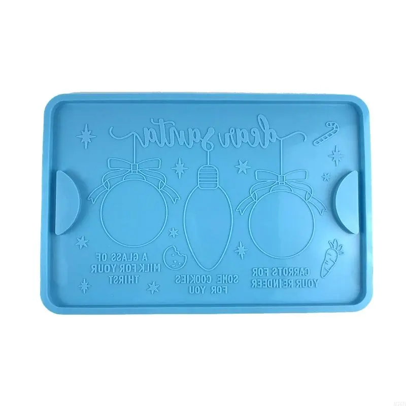 M76B Resin Molds Rectangular Christmas Tray Mould Silicone Molds Glossy Molds for Making DIY Craft