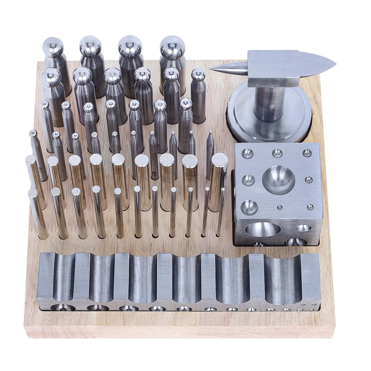 Tooltos 50pcs Multi-Purpose Metal Forming Dapping Set For Jewelry Making