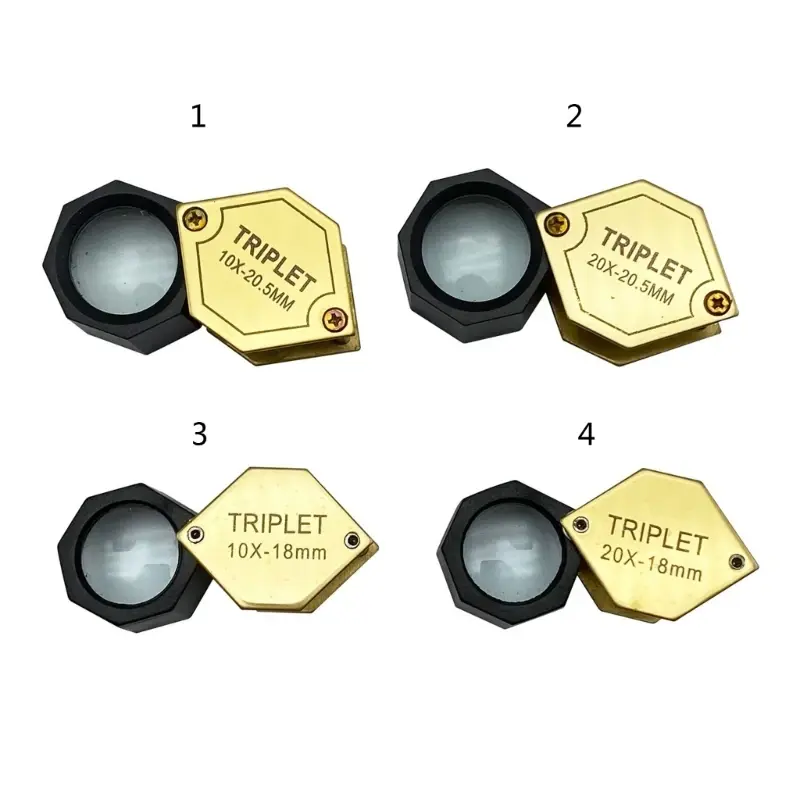 Mini Magnifier 10X 20X 30X Foldable Pocket Magnifier Portable Jewelry Reading Glass Loupe for Jewelry Coins Gems Stamps
