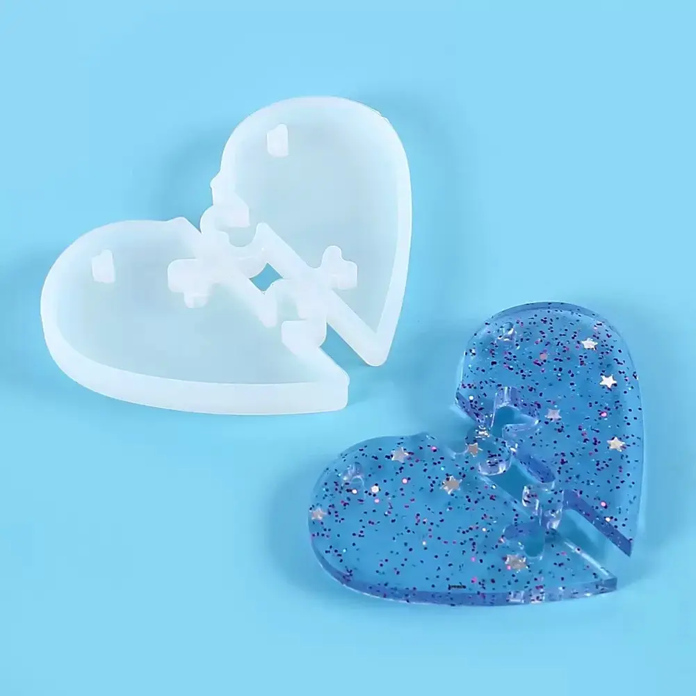 1 Set Heart locks for Lovers Pendant Liquid Silicone Mold Charms Pendant Molds for DIY Epoxy Resin Mould Jewelry Making Tools