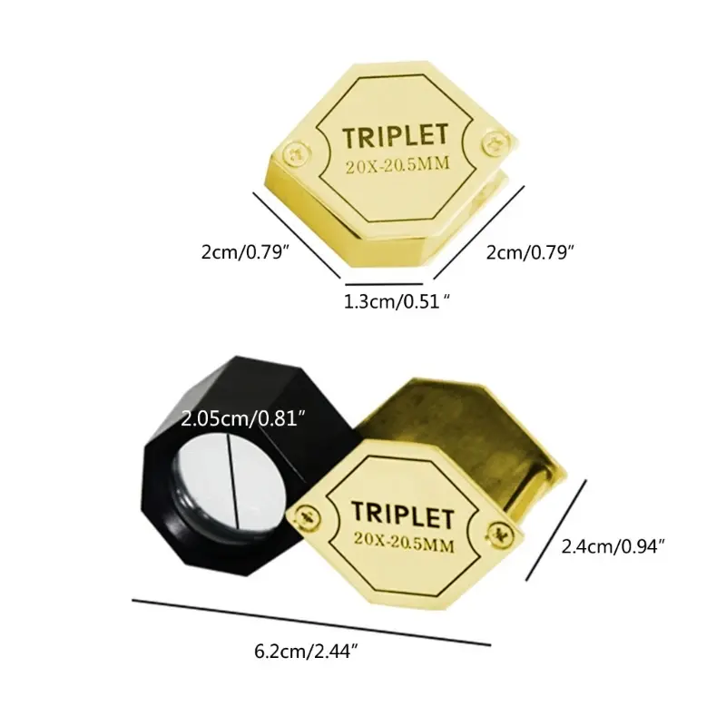 Mini Magnifier 10X 20X 30X Foldable Pocket Magnifier Portable Jewelry Reading Glass Loupe for Jewelry Coins Gems Stamps